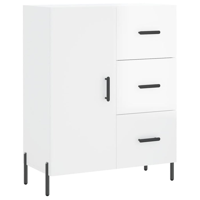 Dulap înalt, alb extralucios, 69,5x34x180 cm, lemn compozit WALTI