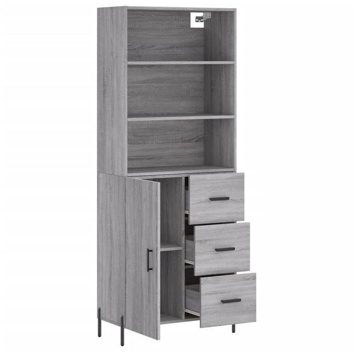 Dulap înalt, gri sonoma, 69,5x34x180 cm, lemn compozit WALTI