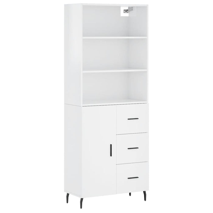 Dulap înalt, alb extralucios, 69,5x34x180 cm, lemn compozit WALTI