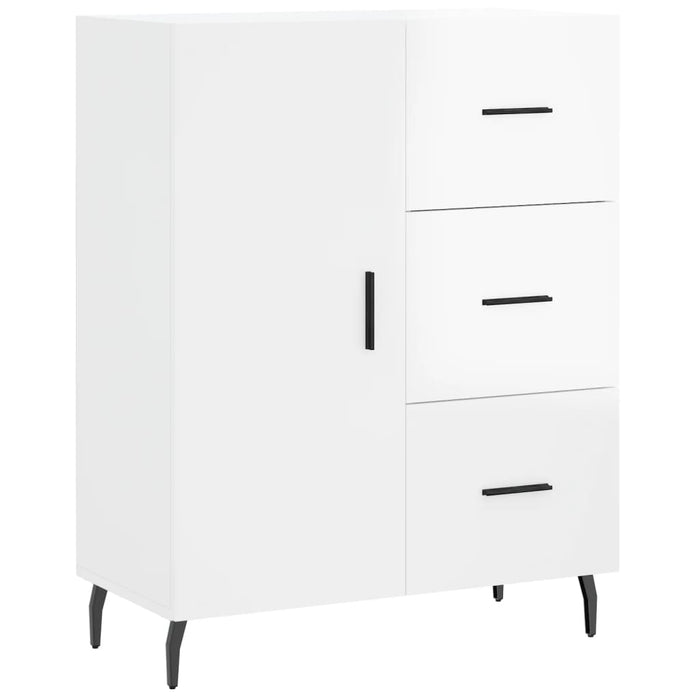 Dulap înalt, alb extralucios, 69,5x34x180 cm, lemn compozit WALTI