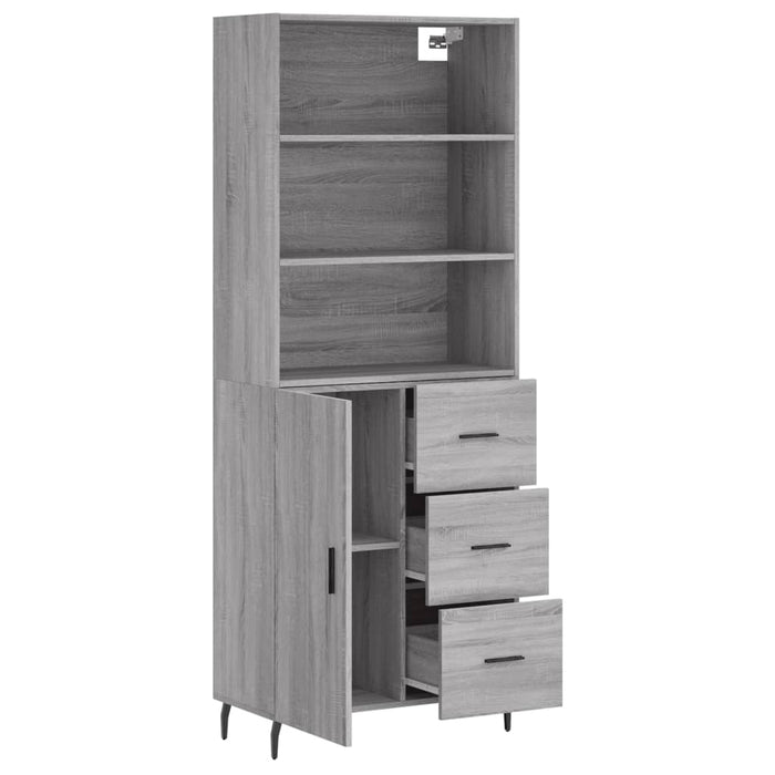 Dulap înalt, gri sonoma, 69,5x34x180 cm, lemn compozit WALTI