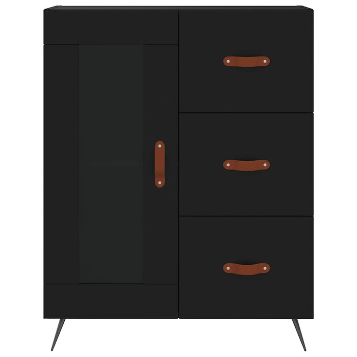 Dulap înalt, negru, 69,5x34x180 cm, lemn compozit WALTI