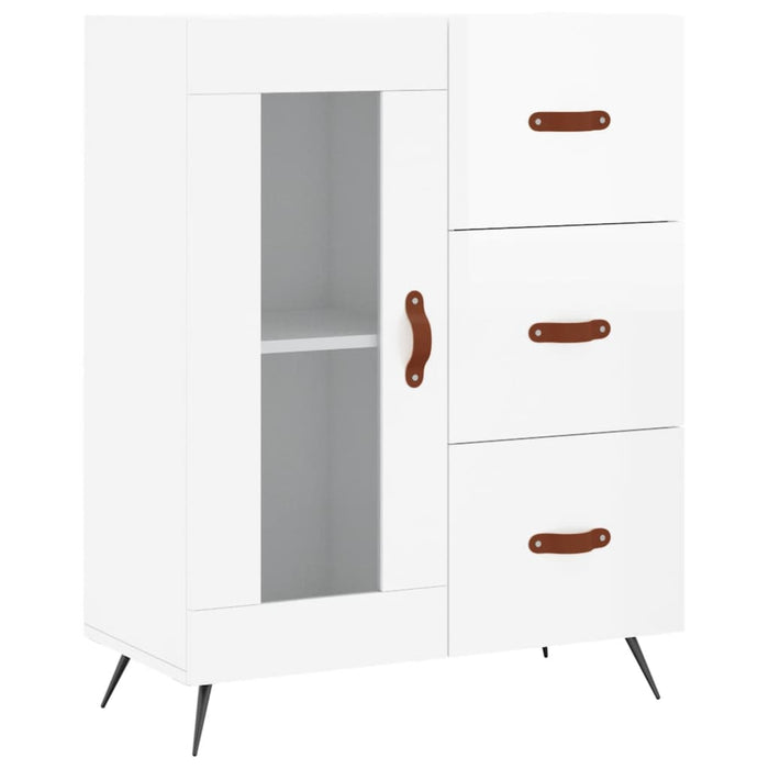 Dulap înalt, alb extralucios, 69,5x34x180 cm, lemn compozit WALTI
