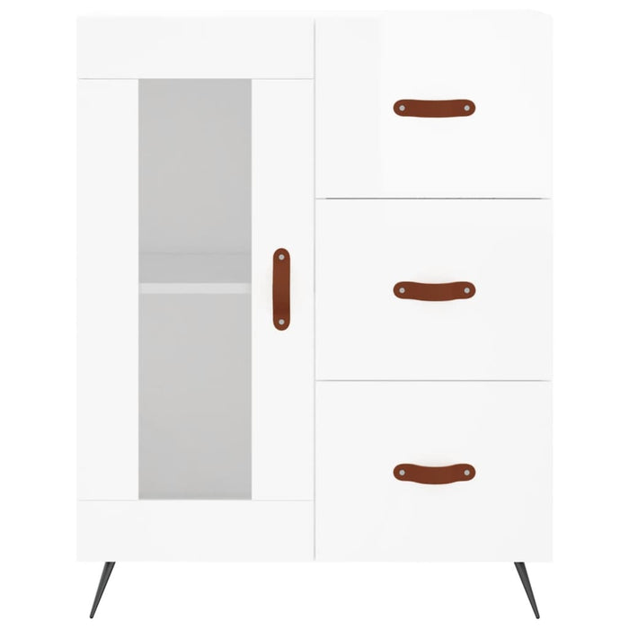 Dulap înalt, alb extralucios, 69,5x34x180 cm, lemn compozit WALTI