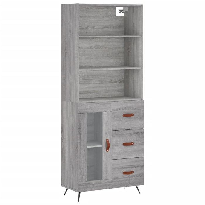 Dulap înalt, gri sonoma, 69,5x34x180 cm, lemn compozit WALTI
