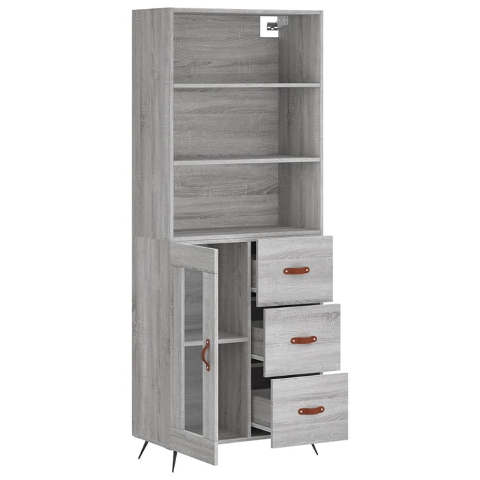 Dulap înalt, gri sonoma, 69,5x34x180 cm, lemn compozit WALTI