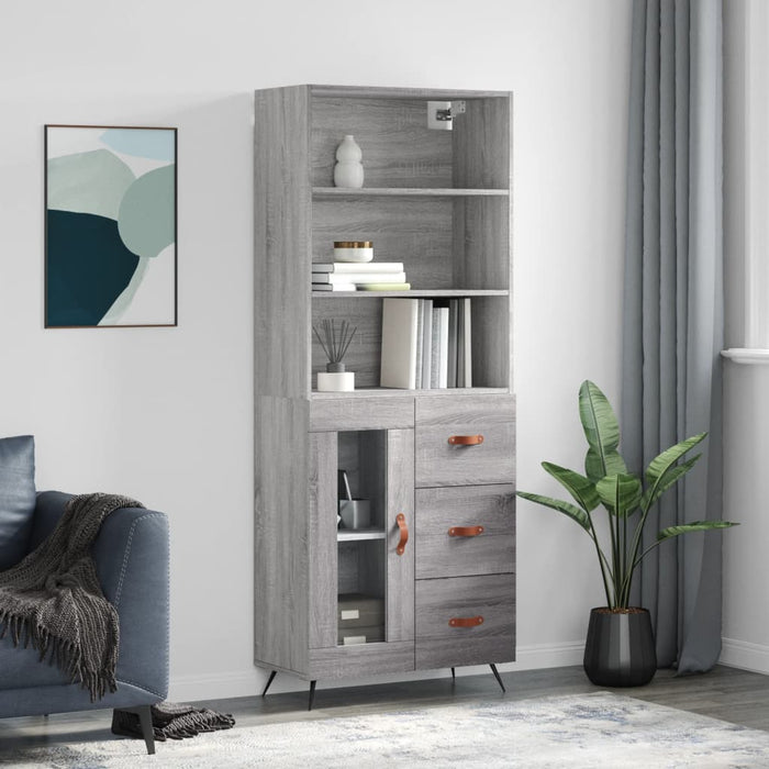 Dulap înalt, gri sonoma, 69,5x34x180 cm, lemn compozit WALTI