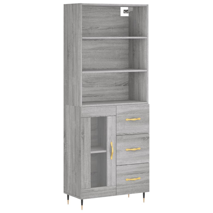 Dulap înalt, gri sonoma, 69,5x34x180 cm, lemn compozit - WALTI WALTI
