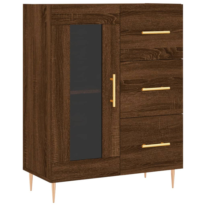 Dulap înalt, stejar maro, 69,5x34x180 cm, lemn compozit WALTI
