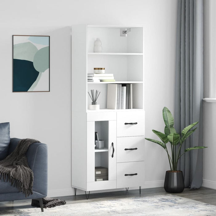 Dulap înalt, alb, 69,5x34x180 cm, lemn compozit WALTI