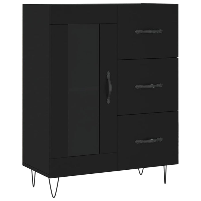 Dulap înalt, negru, 69,5x34x180 cm, lemn compozit WALTI