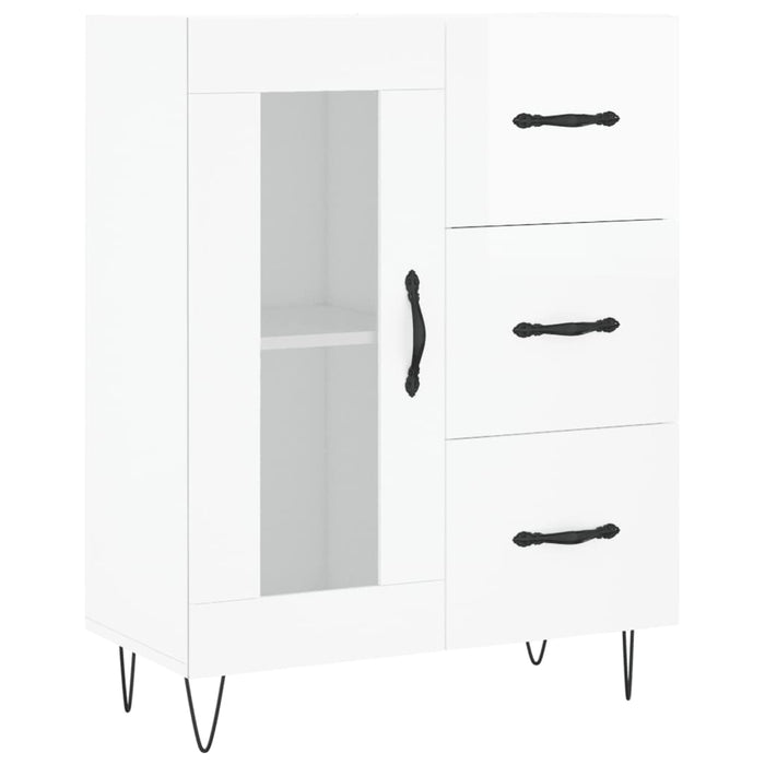 Dulap înalt, alb extralucios, 69,5x34x180 cm, lemn compozit WALTI