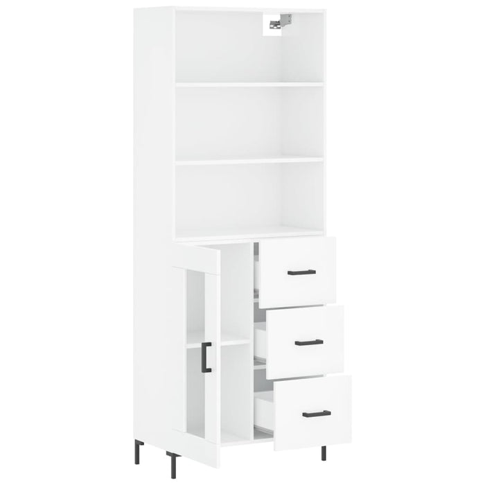 Dulap înalt, alb extralucios, 69,5x34x180 cm, lemn compozit WALTI
