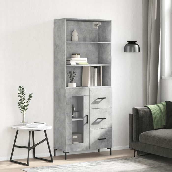 Dulap înalt, gri beton, 69,5x34x180, lemn compozit - WALTI WALTI