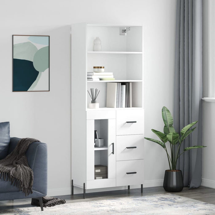 Dulap înalt, alb, 69,5x34x180 cm, lemn compozit WALTI