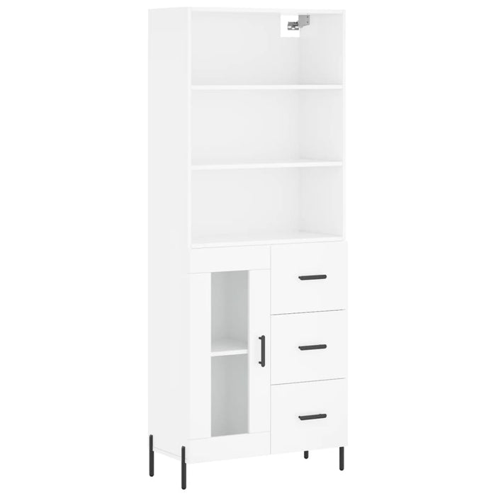 Dulap înalt, alb extralucios, 69,5x34x180 cm, lemn compozit WALTI