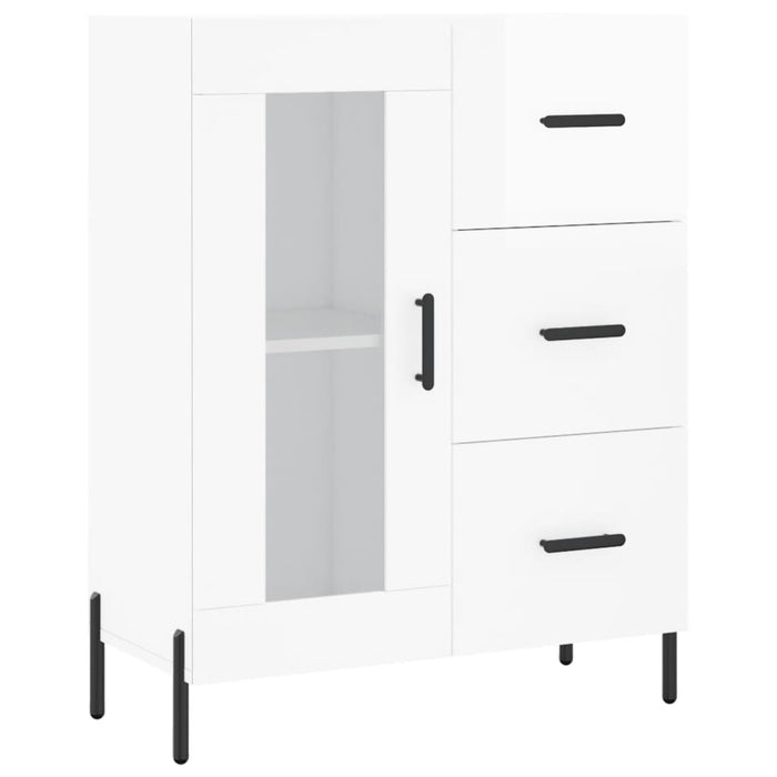 Dulap înalt, alb extralucios, 69,5x34x180 cm, lemn compozit WALTI