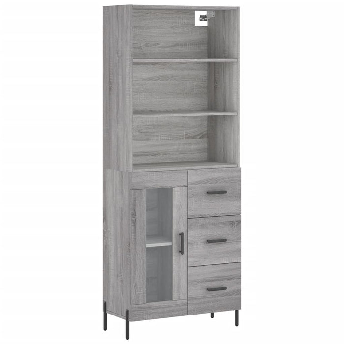 Dulap înalt, gri sonoma, 69,5x34x180 cm, lemn compozit WALTI