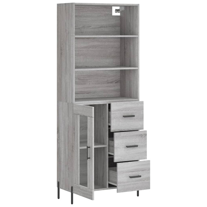 Dulap înalt, gri sonoma, 69,5x34x180 cm, lemn compozit WALTI