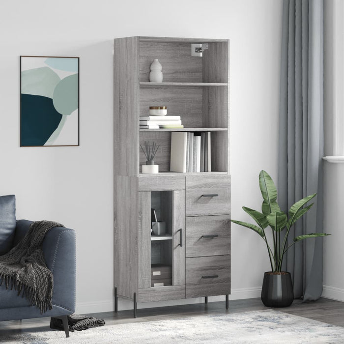 Dulap înalt, gri sonoma, 69,5x34x180 cm, lemn compozit WALTI