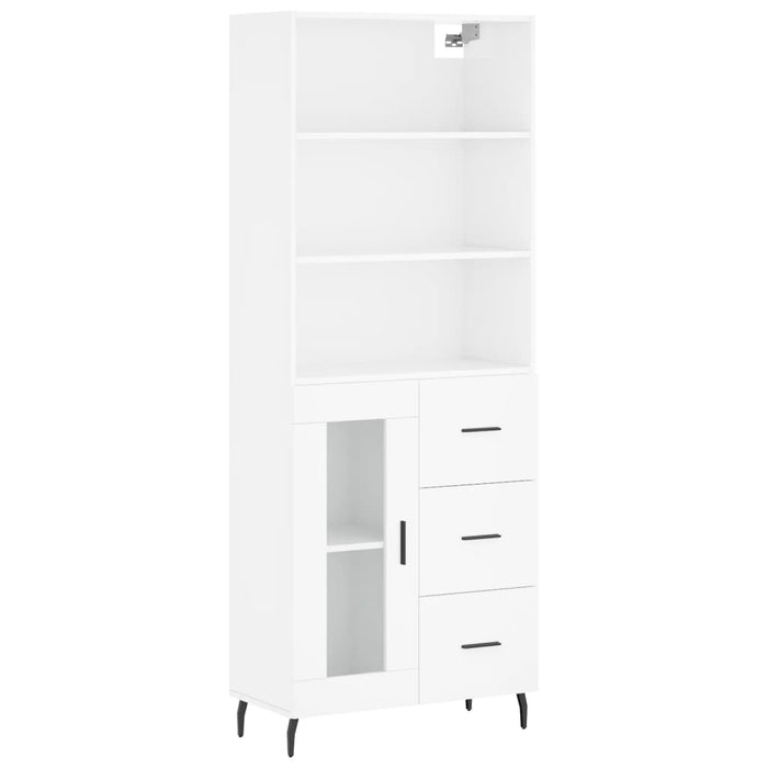 Dulap înalt, alb extralucios, 69,5x34x180 cm, lemn compozit WALTI