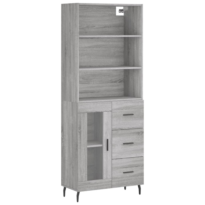 Dulap înalt, gri sonoma, 69,5x34x180 cm, lemn compozit WALTI