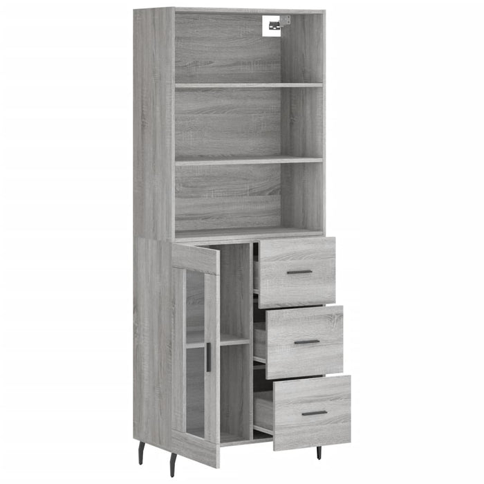 Dulap înalt, gri sonoma, 69,5x34x180 cm, lemn compozit WALTI