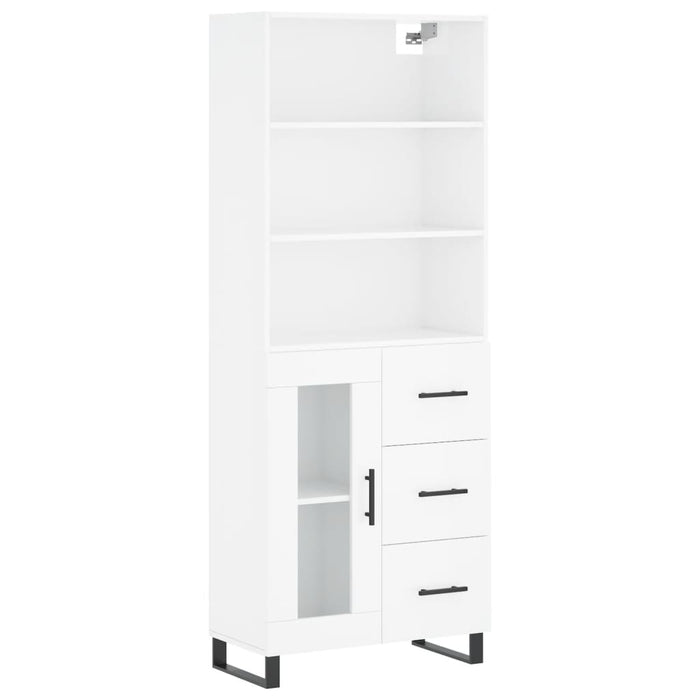 Dulap înalt, alb extralucios, 69,5x34x180 cm, lemn compozit WALTI