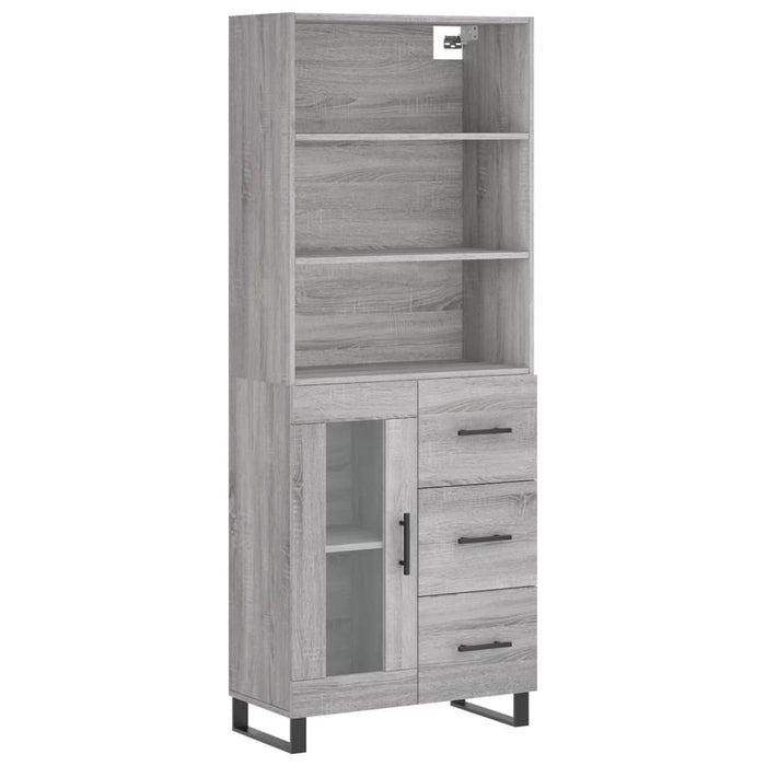 Dulap înalt, gri sonoma, 69,5x34x180 cm, lemn compozit WALTI
