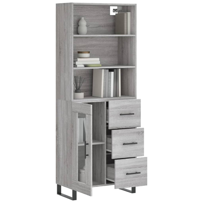 Dulap înalt, gri sonoma, 69,5x34x180 cm, lemn compozit WALTI
