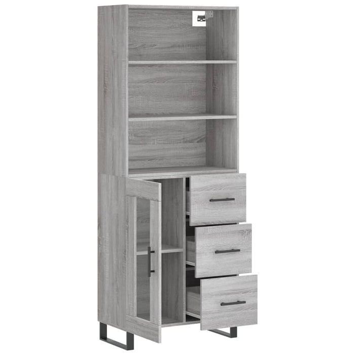 Dulap înalt, gri sonoma, 69,5x34x180 cm, lemn compozit WALTI