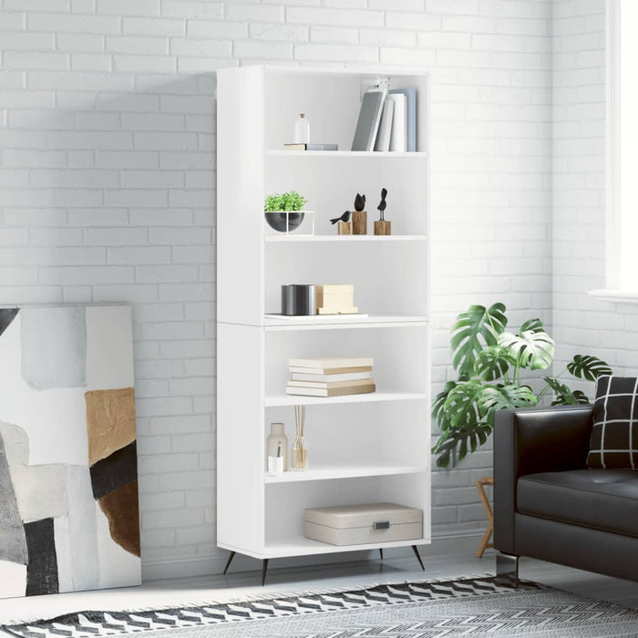 Dulap înalt, alb extralucios, 69,5x32,5x180 cm, lemn prelucrat WALTI