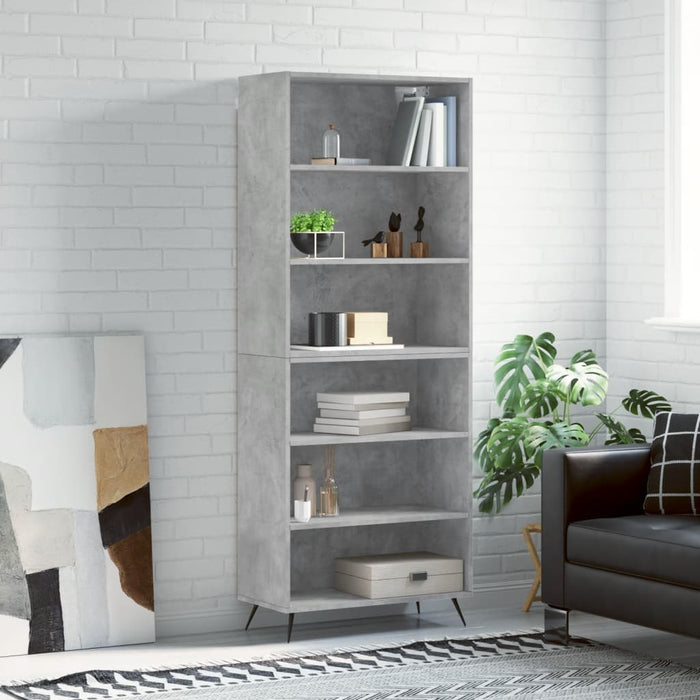 Dulap înalt, gri beton, 69,5x32,5x180 cm, lemn prelucrat WALTI