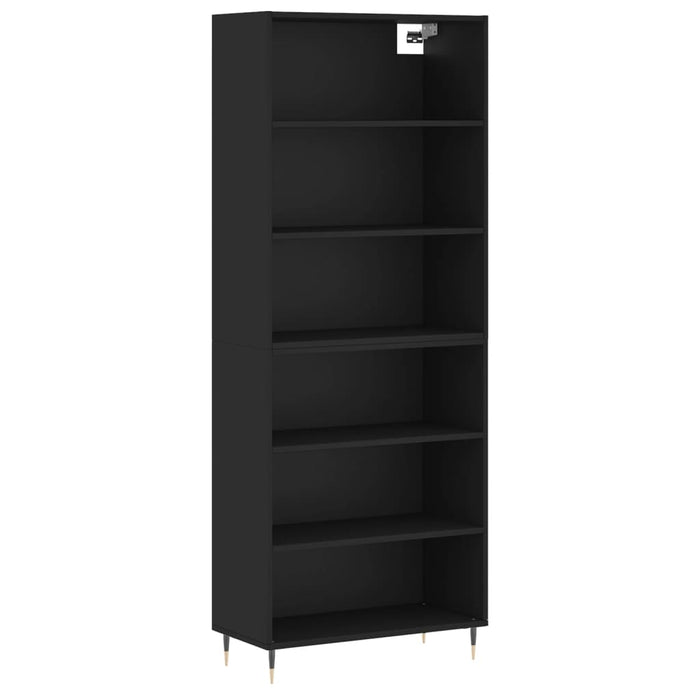 Dulap înalt, negru, 69,5x32,5x180 cm, lemn prelucrat WALTI