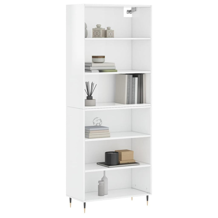 Dulap înalt, alb extralucios, 69,5x32,5x180 cm, lemn prelucrat WALTI