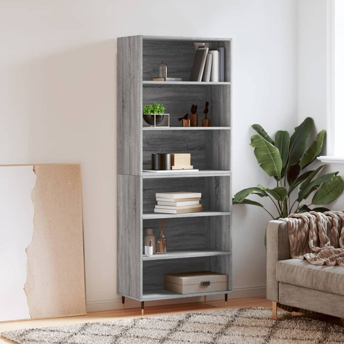 Dulap înalt, gri sonoma, 69,5x32,5x180 cm, lemn prelucrat WALTI
