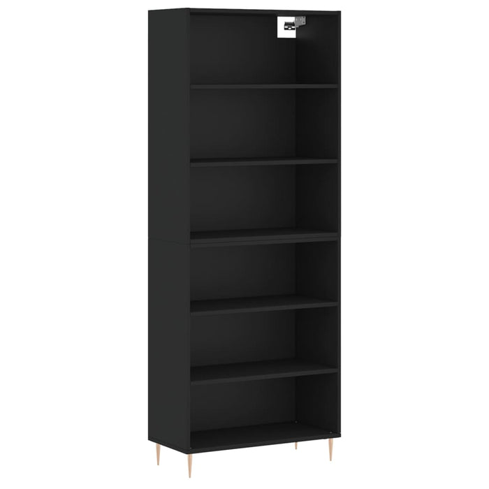 Dulap înalt, negru, 69,5x32,5x180 cm, lemn prelucrat WALTI