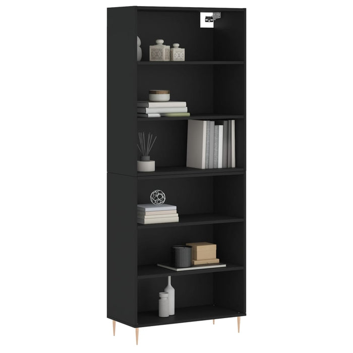 Dulap înalt, negru, 69,5x32,5x180 cm, lemn prelucrat WALTI