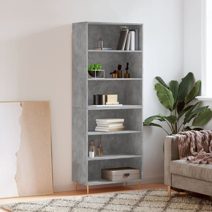 Dulap înalt, gri beton, 69,5x32,5x180 cm, lemn prelucrat - WALTI WALTI