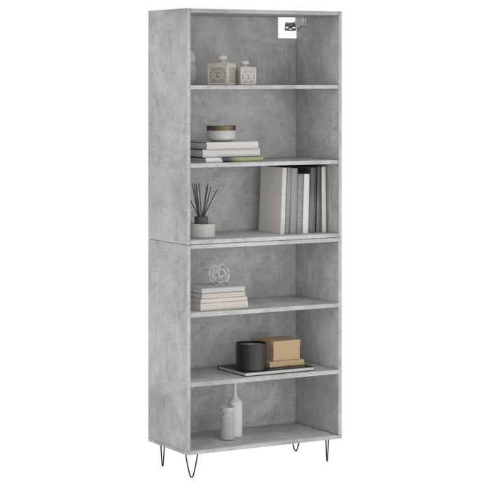 Dulap înalt, gri beton, 69,5x32,5x180 cm, lemn prelucrat WALTI