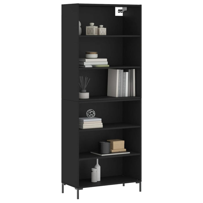Dulap înalt, negru, 69,5x32,5x180 cm, lemn compozit WALTI