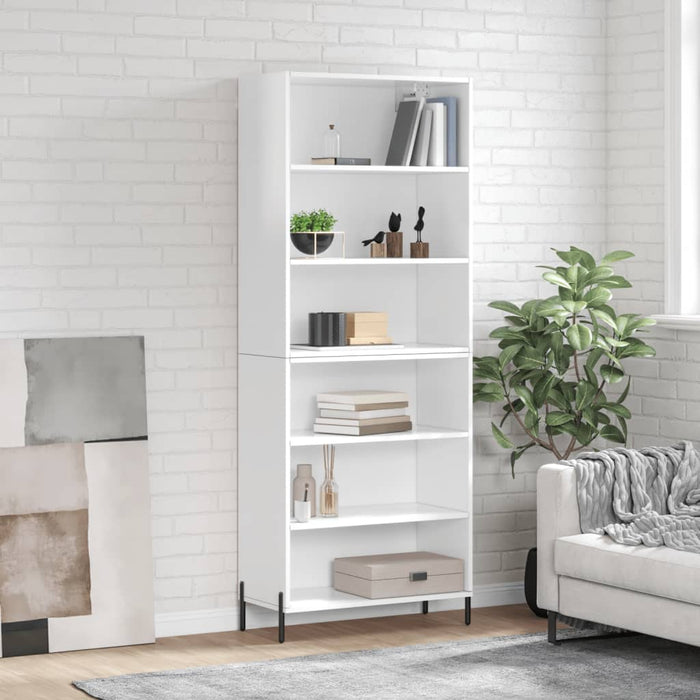 Dulap înalt, alb extralucios, 69,5x32,5x180 cm, lemn compozit WALTI