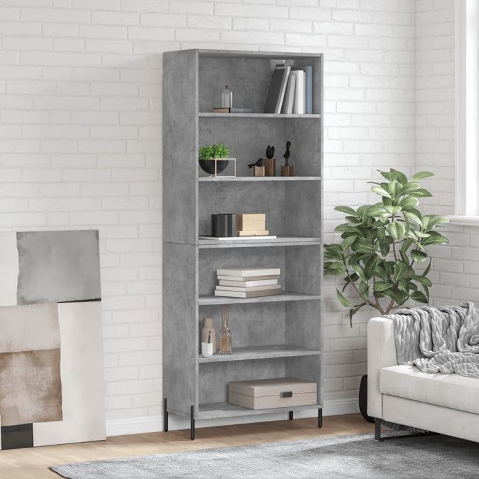 Dulap înalt, gri beton, 69,5x32,5x180 cm, lemn compozit - WALTI WALTI