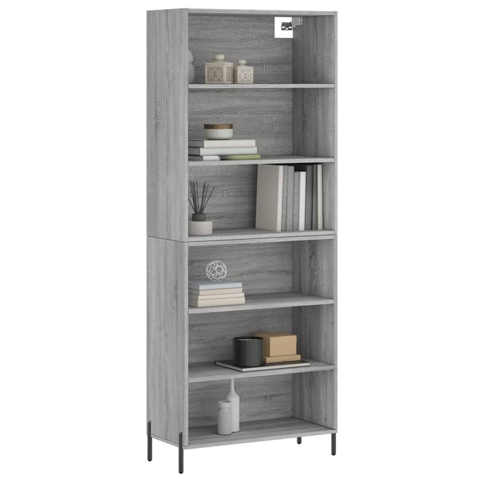 Dulap înalt, gri sonoma, 69,5x32,5x180 cm, lemn compozit WALTI