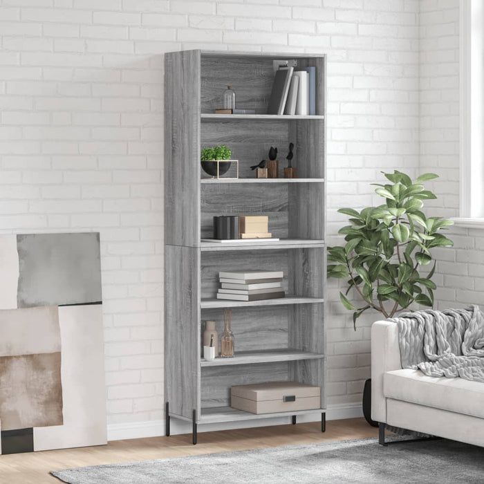 Dulap înalt, gri sonoma, 69,5x32,5x180 cm, lemn compozit WALTI
