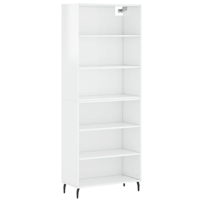 Dulap înalt, alb extralucios, 69,5x32,5x180 cm, lemn compozit WALTI