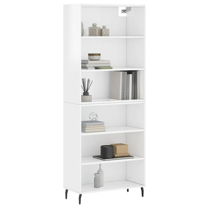 Dulap înalt, alb extralucios, 69,5x32,5x180 cm, lemn compozit WALTI