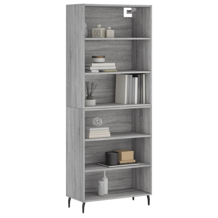 Dulap înalt, gri sonoma, 69,5x32,5x180 cm, lemn compozit WALTI