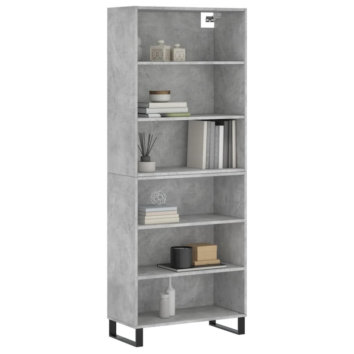 Dulap înalt, gri beton, 69,5x32,5x180 cm, lemn compozit WALTI