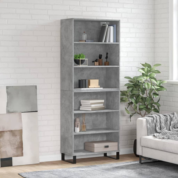 Dulap înalt, gri beton, 69,5x32,5x180 cm, lemn compozit WALTI